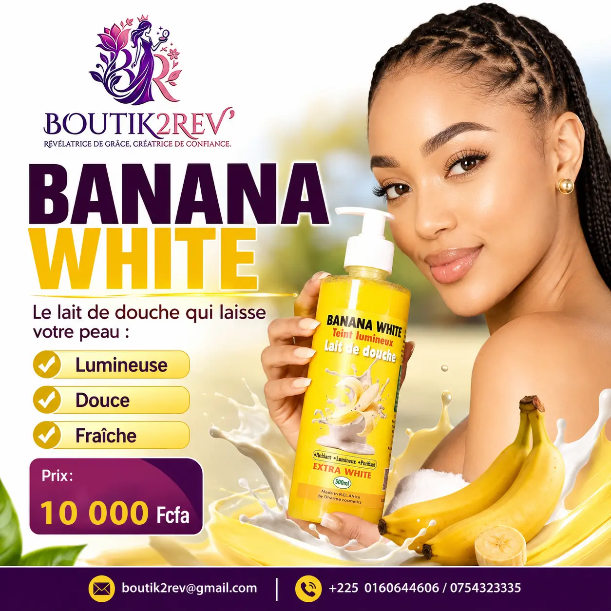 Visuel publicitaire Banana White de Boutik2rev’